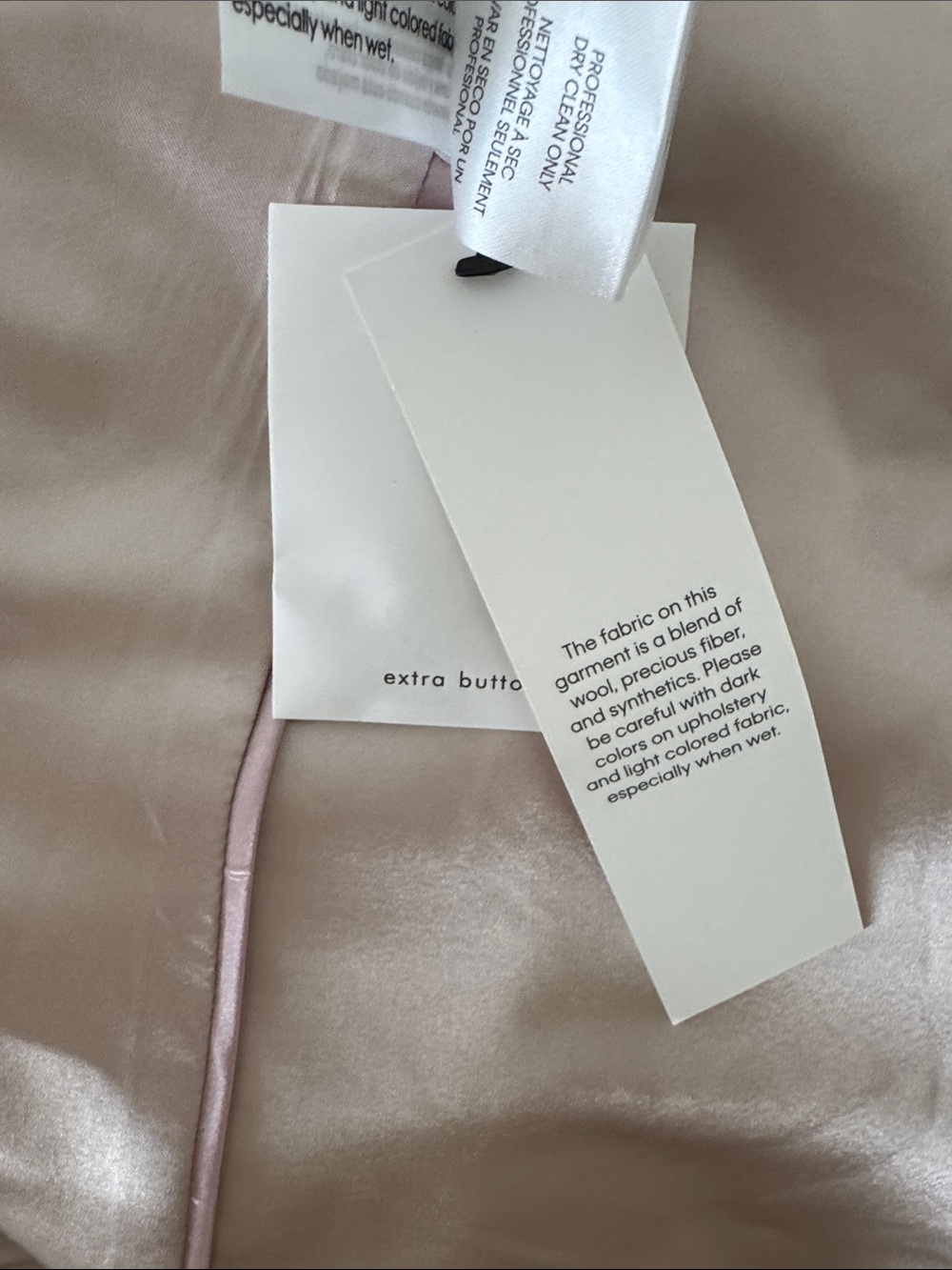 Calvin Klein Women's Light Cream Single-Breasted Wool-Blend Trench Coat - Picture 3 of 5